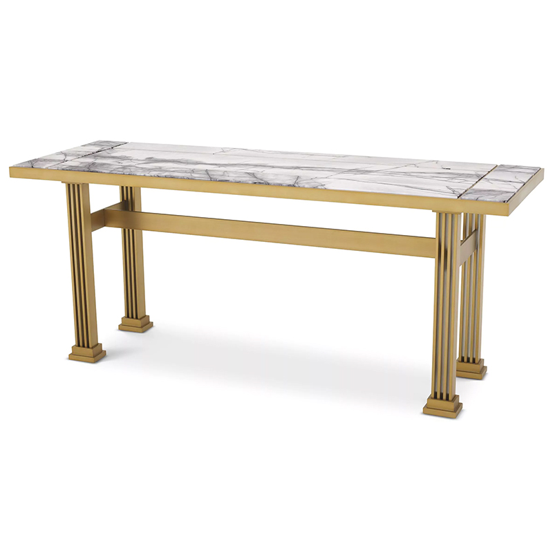Консоль Eichholtz Console Table The One Латунь Белый Мрамор Bianco Консоль Eichholtz Console Table The One Латунь Белый Мрамор Bianco в Тюмени | Loft Concept