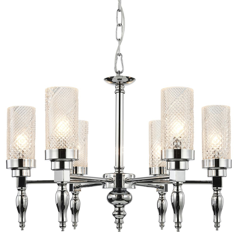 Люстра цвета хром Balusters D55 см Хром Прозрачный Люстра цвета хром Balusters D55 см Хром Прозрачный в Тюмени | Loft Concept