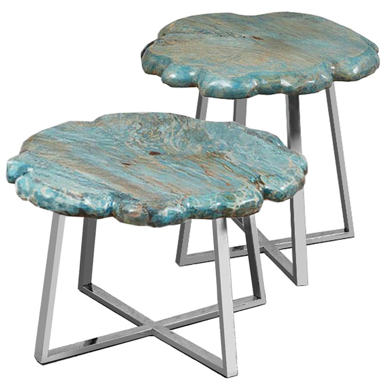 Приставной стол Melted Turquoise Бирюзовый Нержавеющая сталь Приставной стол Melted Turquoise Бирюзовый Нержавеющая сталь в Тюмени | Loft Concept