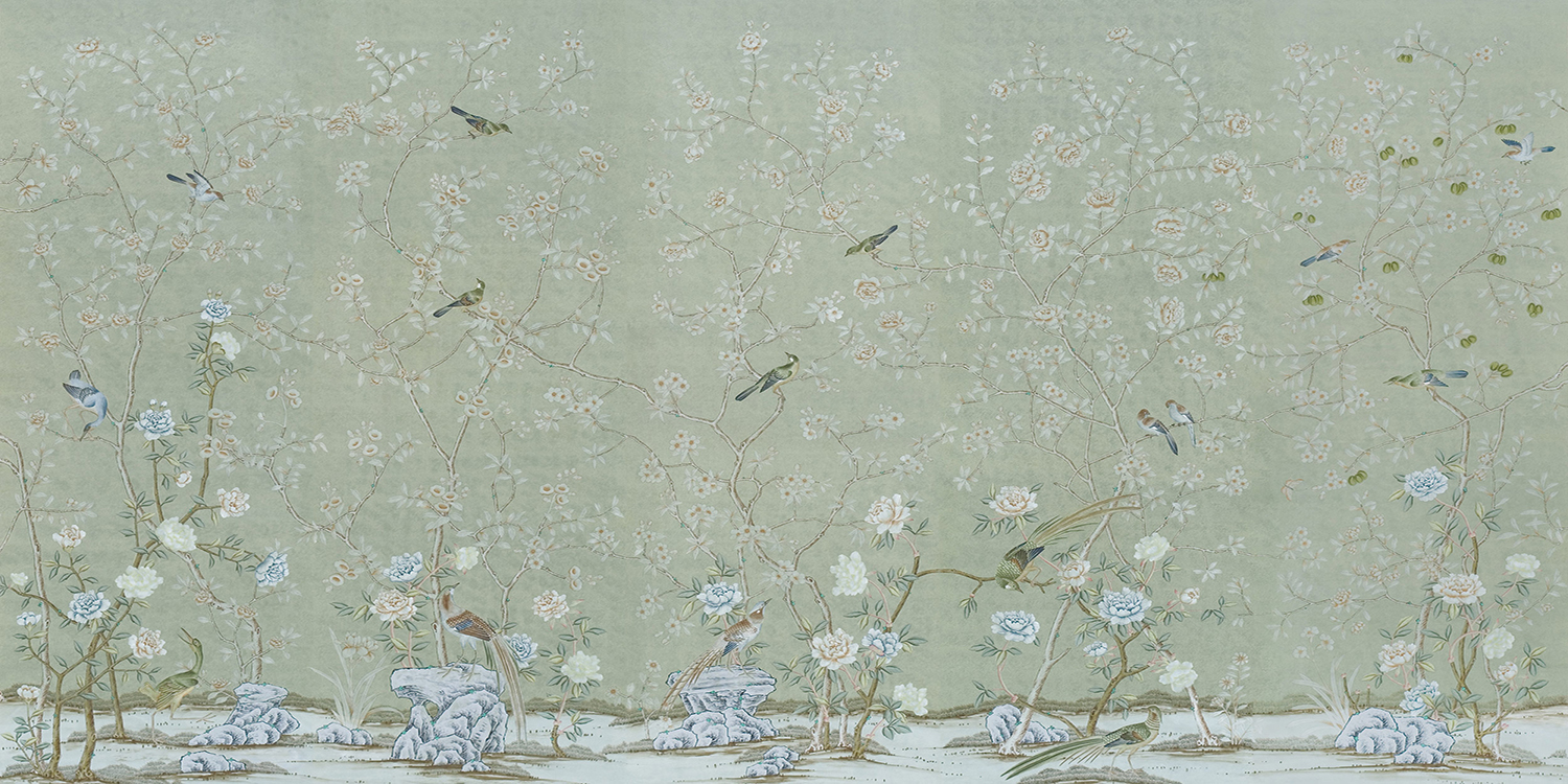 Обои ручная роспись Chatsworth Mercury Grey  - фото