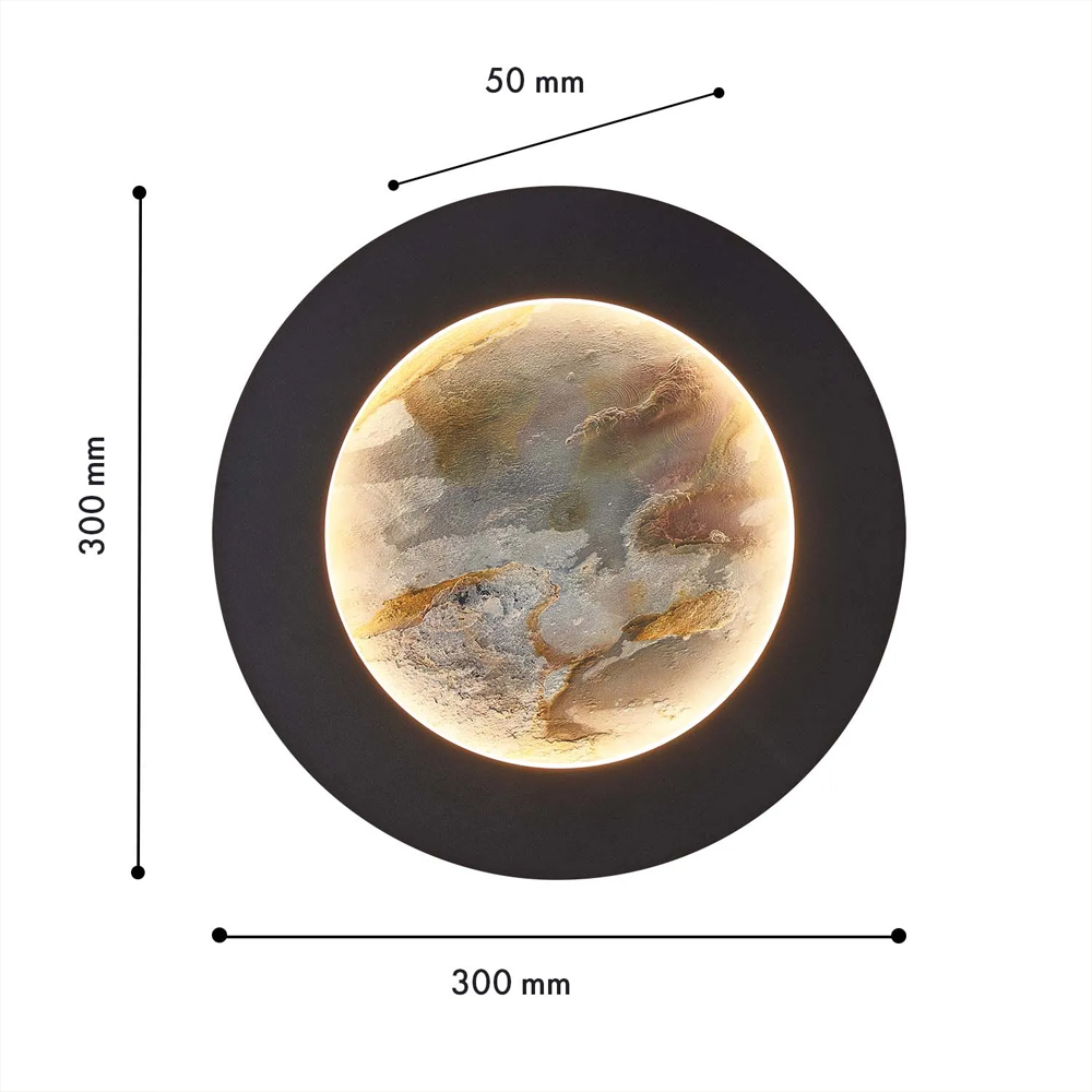 Бра в форме диска черного цвета Borders of Black в Тюмени