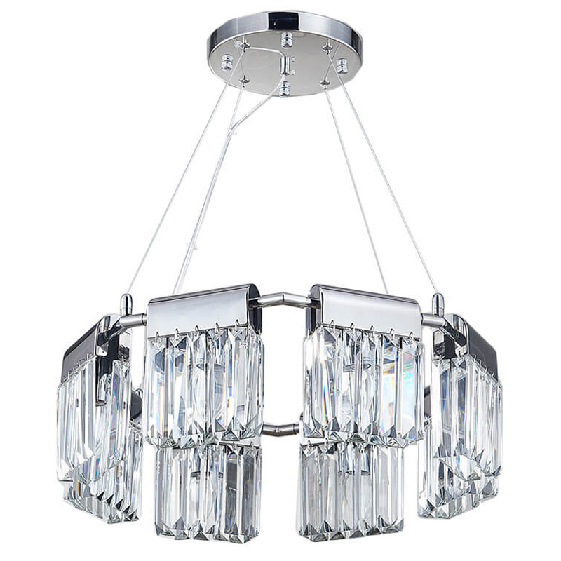 Люстра Crystal Pendants chrome 8 Прозрачное Стекло Хром Люстра Crystal Pendants chrome 8 Прозрачное Стекло Хром в Тюмени | Loft Concept