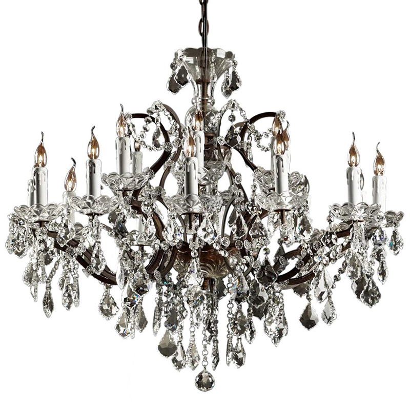 Люстра 19th c. Rococo IRON & CLEAR CRYSTAL Brown Chandelier 18 Прозрачное Стекло Коричневый винтаж Люстра 19th c. Rococo IRON & CLEAR CRYSTAL Brown Chandelier 18 Прозрачное Стекло Коричневый винтаж в Тюмени | Loft Concept