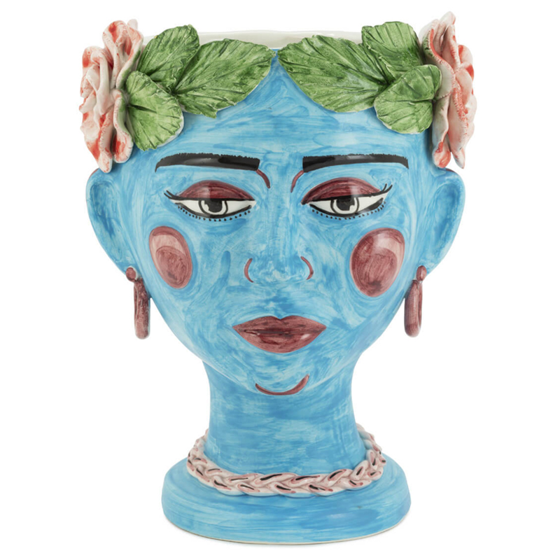 Ваза VASE HEAD SELVA COLOR Light blue Винтажный голубой Зеленый Ваза VASE HEAD SELVA COLOR Light blue Винтажный голубой Зеленый в Тюмени | Loft Concept