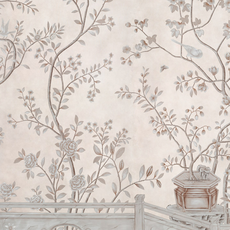 Обои ручная роспись Salon Vert Pewter gilded silk Обои ручная роспись Salon Vert Pewter gilded silk в Тюмени | Loft Concept