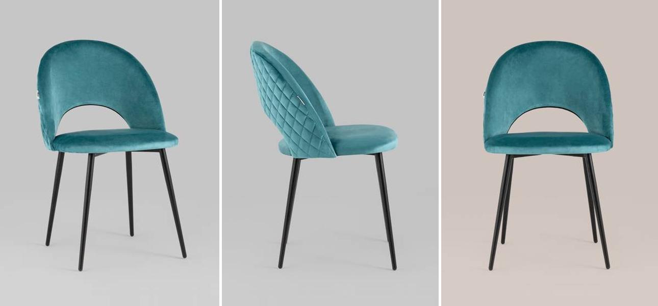 Стул CLIFF Chair Бирюзовый Велюр - фото