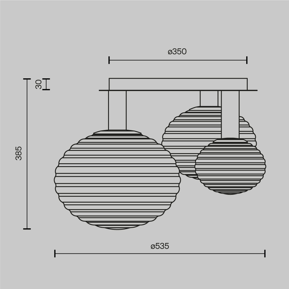 Потолочный светильник Triple ribbed base Потолочный светильник Triple ribbed base в Тюмени