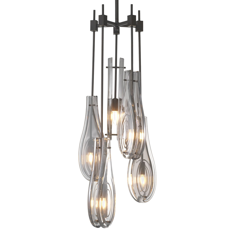 Люстра Eichholtz Chandelier Bellano L Bronze Темная бронза Стекло Смок Люстра Eichholtz Chandelier Bellano L Bronze Темная бронза Стекло Смок в Тюмени | Loft Concept