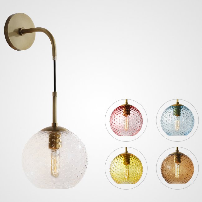 Бра FINNAR WALL Lamp Латунь Прозрачный Розовый (Rose) Желтый Голубой Янтарь (Amber) Бра FINNAR WALL Lamp Латунь Прозрачный Розовый (Rose) Желтый Голубой Янтарь (Amber) в Тюмени | Loft Concept