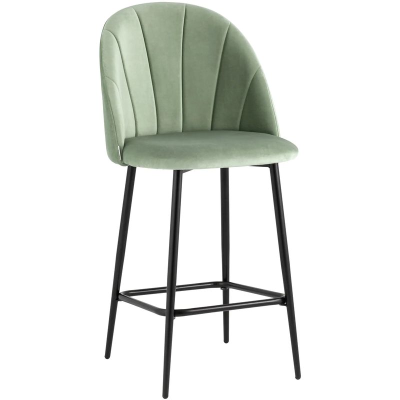 Барный Стул Balsari S Chair Фисташковый Велюр Зеленый Черный Барный Стул Balsari S Chair Фисташковый Велюр Зеленый Черный в Тюмени | Loft Concept