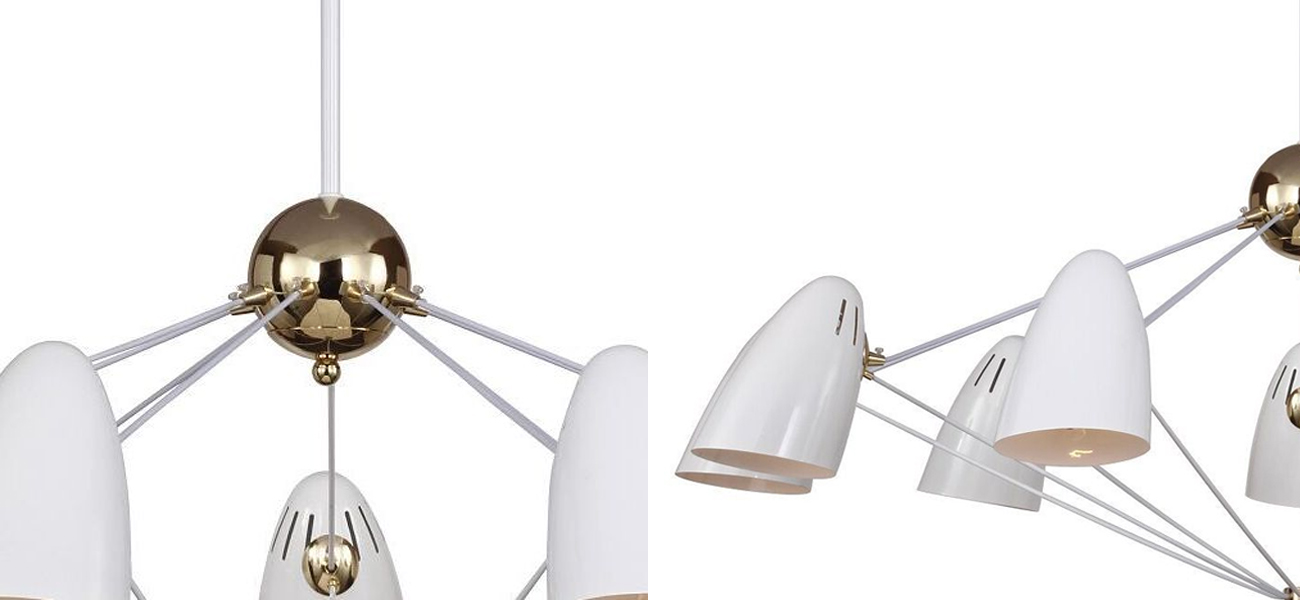 Белая люстра с декором золотого цвета Retro Future - фото