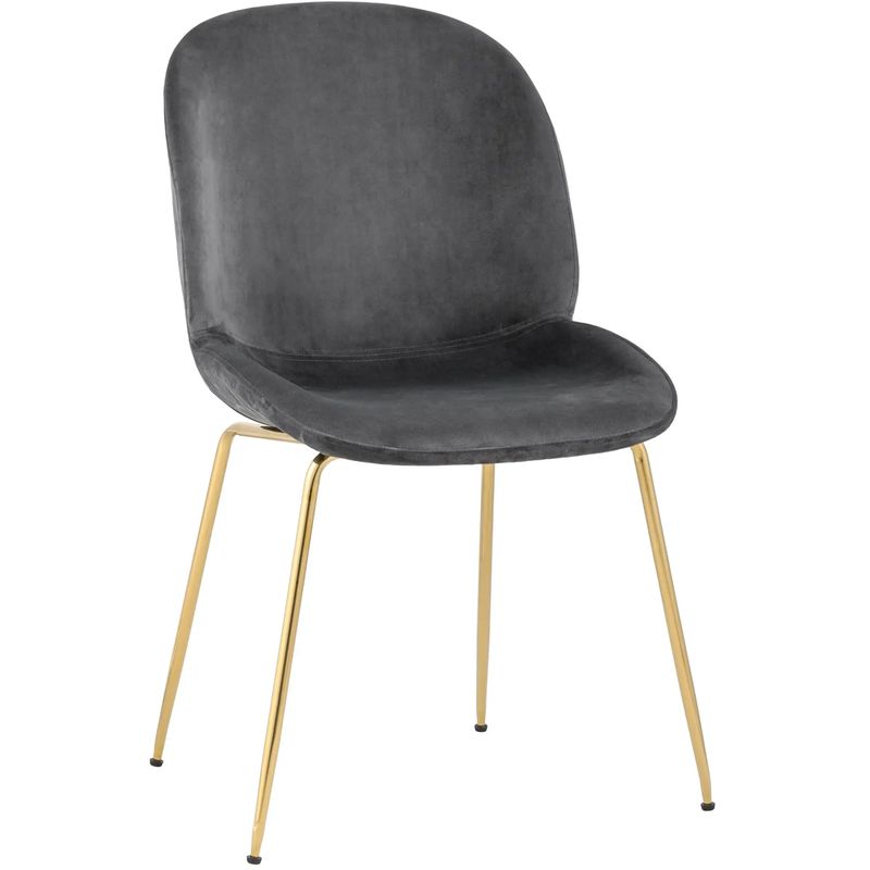 Стул Серый Велюр Vendramin Chair Серый Золотой Стул Серый Велюр Vendramin Chair Серый Золотой в Тюмени | Loft Concept