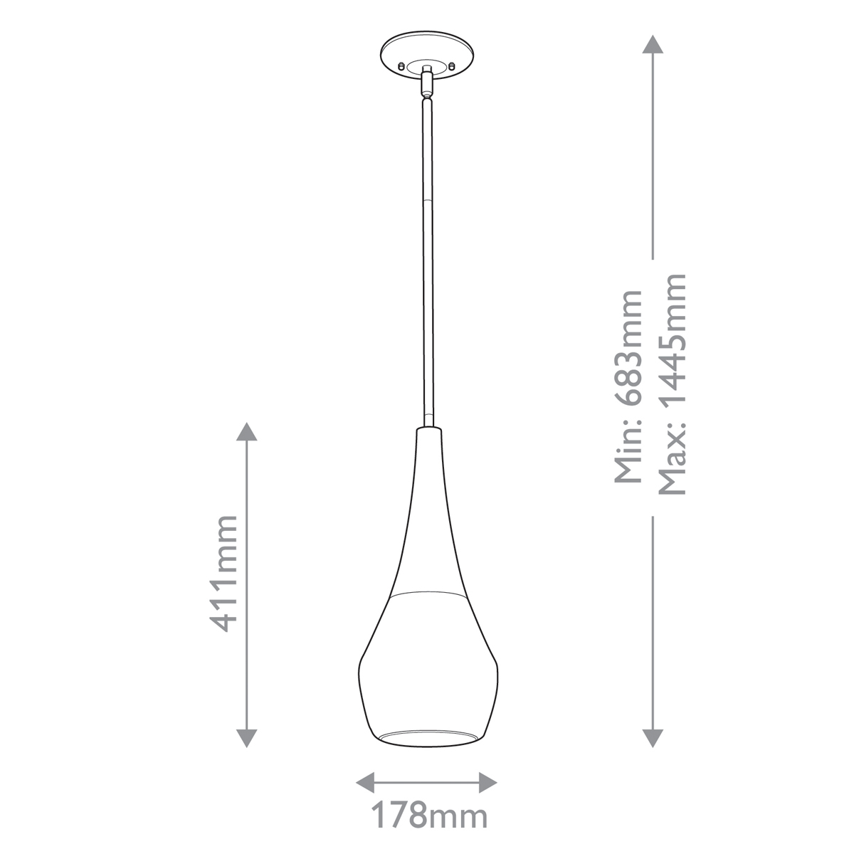 Подвесной светильник каплевидной формы с комбинированным плафоном из стали и белого матового стекла Kichler в Тюмени