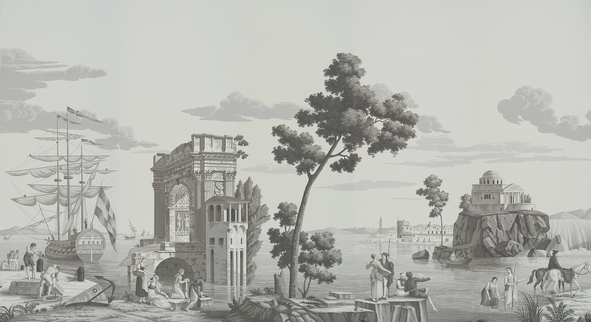 Обои ручная роспись Views of Italy Eau Forte on scenic paper Обои ручная роспись Views of Italy Eau Forte on scenic paper - постер Loft-Concept в Тюмени