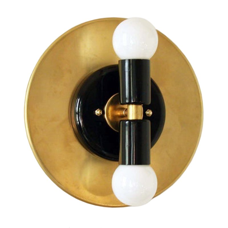 Modern Wall Double Sconce Gold Black Глянцевое золото Черный Modern Wall Double Sconce Gold Black Глянцевое золото Черный в Тюмени | Loft Concept