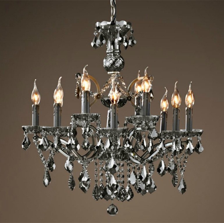 Люстра 19TH C. ROCOCO IRON & Smok CRYSTAL 12 Графит Стекло Смок Люстра 19TH C. ROCOCO IRON & Smok CRYSTAL 12 Графит Стекло Смок в Тюмени | Loft Concept