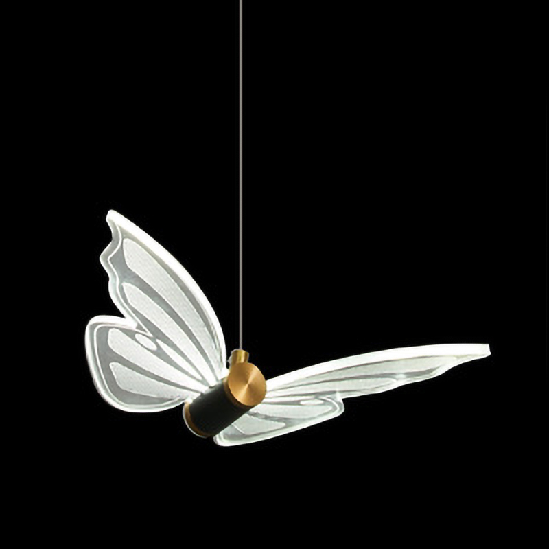 Люстра Glass butterfly chandelier B Глянцевое золото Прозрачный Черный в Тюмени | Loft Concept 