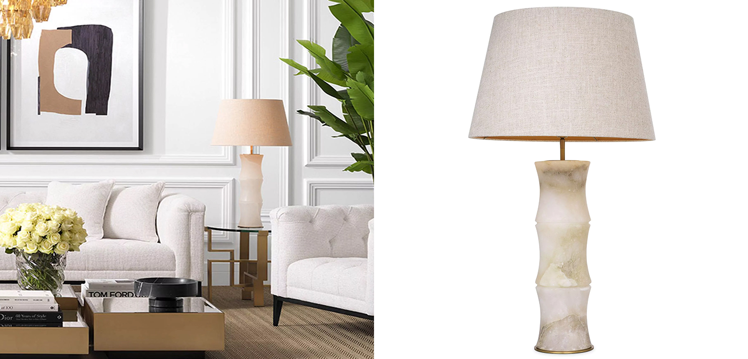 Настольная лампа Eichholtz Table Lamp Bonny Alabaster - фото