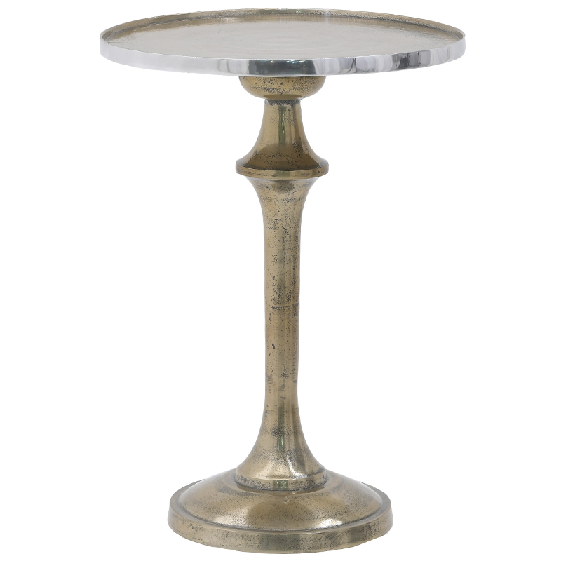 Круглый приставной стол Bourne Patina Side Table Серебряный Золотой Круглый приставной стол Bourne Patina Side Table Серебряный Золотой в Тюмени | Loft Concept
