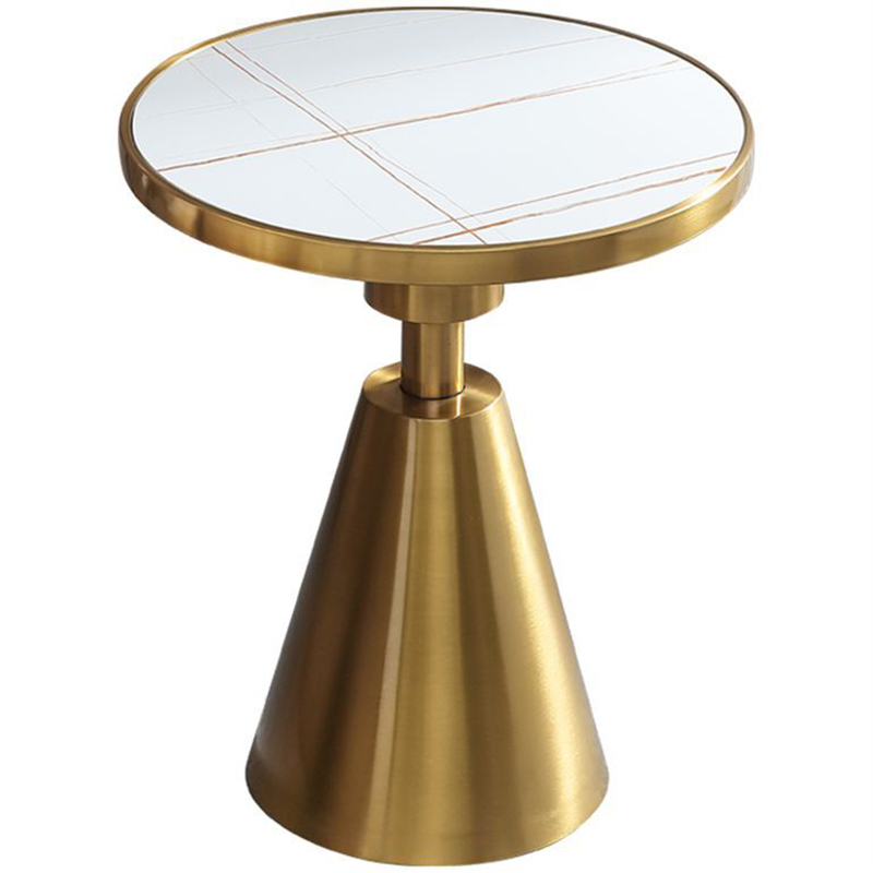 Круглый приставной стол Charmaine Side Table Латунь Белый Круглый приставной стол Charmaine Side Table Латунь Белый в Тюмени | Loft Concept