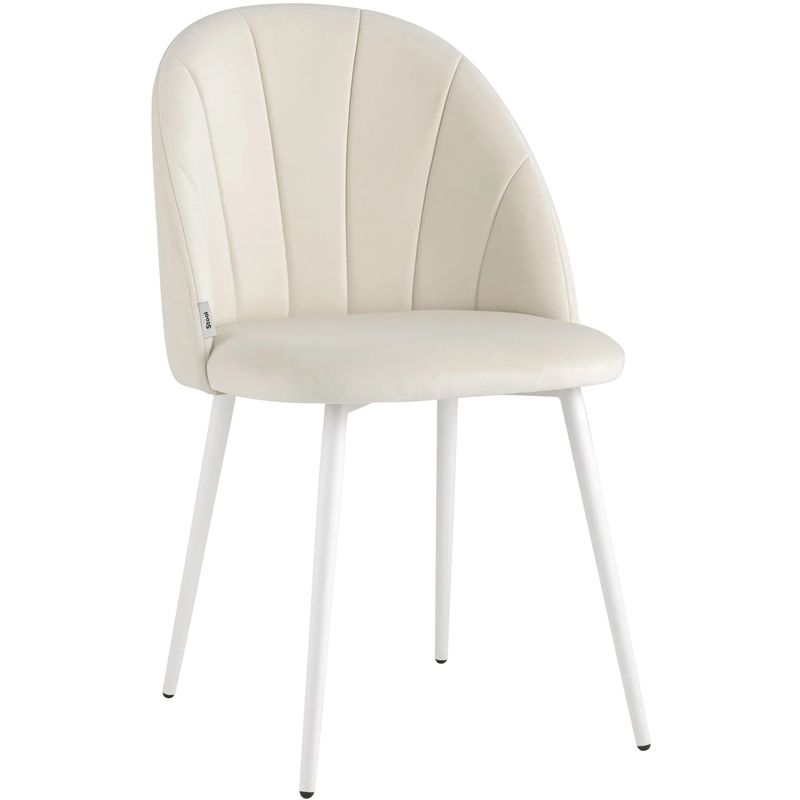Стул Balsari S Chair Молочный Велюр Белые ножки Молочный Белый Стул Balsari S Chair Молочный Велюр Белые ножки Молочный Белый в Тюмени | Loft Concept