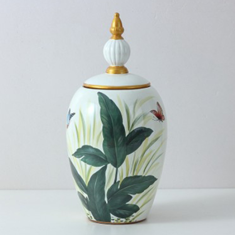 Ваза Vase Aina S Зеленый Белый Золотой Ваза Vase Aina S Зеленый Белый Золотой в Тюмени | Loft Concept
