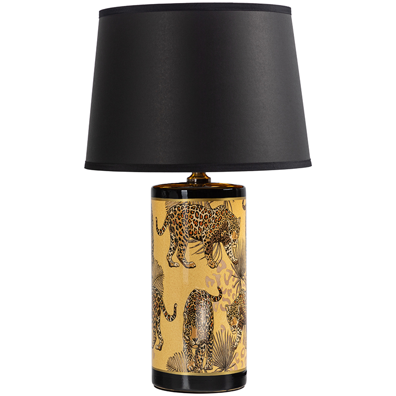 Настольная лампа с абажуром Leopard Lampshade Black Желтый Черный Настольная лампа с абажуром Leopard Lampshade Black Желтый Черный в Тюмени | Loft Concept