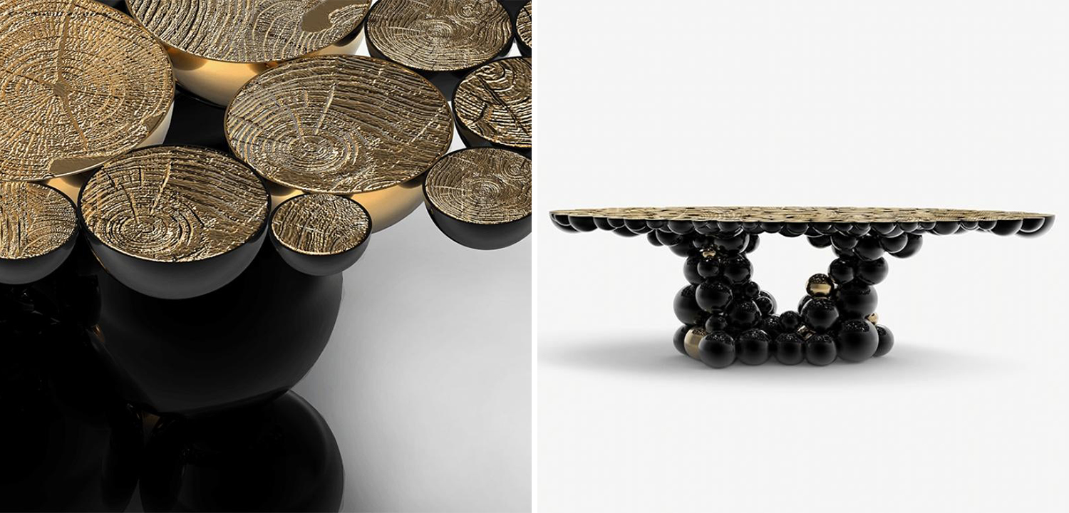 Обеденный стол Newton Dining Table in Black Lacquered Aluminum by Boca do Lobo - фото №1