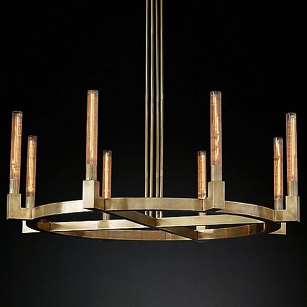 Люстра RH CANELLE Round Chandelier 8 Modern Brass Латунь Люстра RH CANELLE Round Chandelier 8 Modern Brass Латунь в Тюмени | Loft Concept