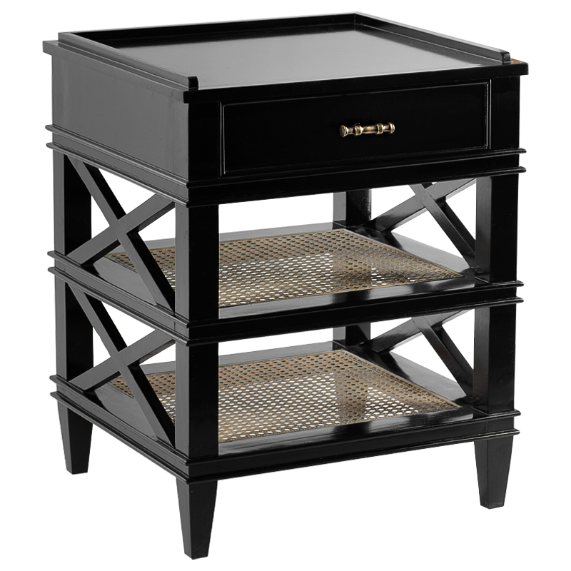 Тумба Jacqueline Wicker Shelves Бежевый Черный Тумба Jacqueline Wicker Shelves Бежевый Черный в Тюмени | Loft Concept