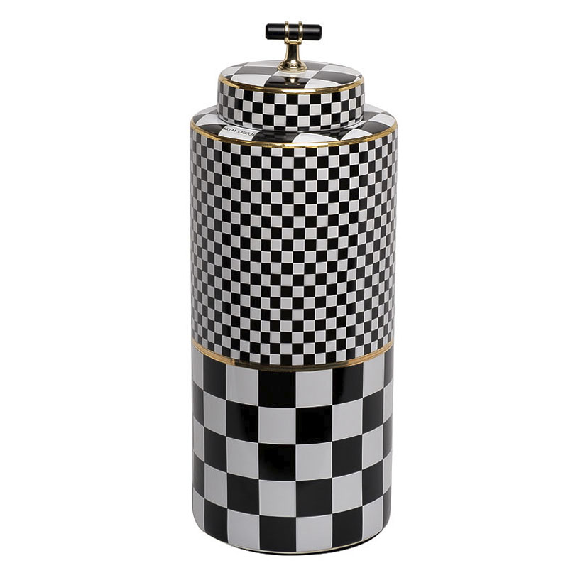 Ваза Chess Vase 37 Черный Белый Золотой Ваза Chess Vase 37 Черный Белый Золотой в Тюмени | Loft Concept