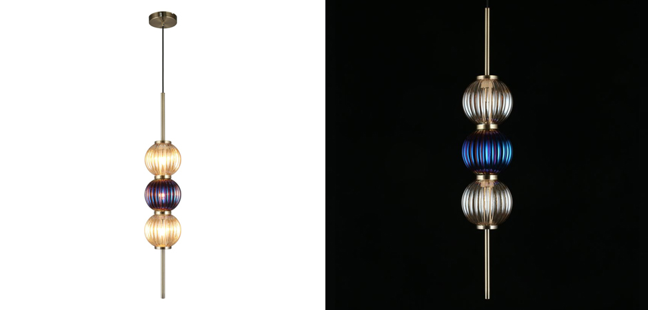 Подвесной светильник Shell Beads с цветным стеклом Подвесной светильник Shell Beads с цветным стеклом - Loft-Concept в Тюмени