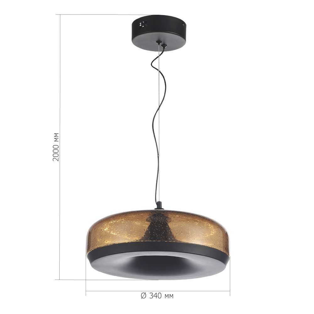 Подвесной светильник с стеклянным плафоном LED 42W 3000K Glass Textured Lampshade в Тюмени