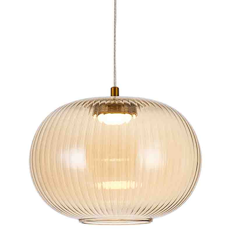 Подвесной светильник с янтарным рифленым стеклянным плафоном Ferm Living Янтарный Латунь Подвесной светильник с янтарным рифленым стеклянным плафоном Ferm Living Янтарный Латунь в Тюмени | Loft Concept