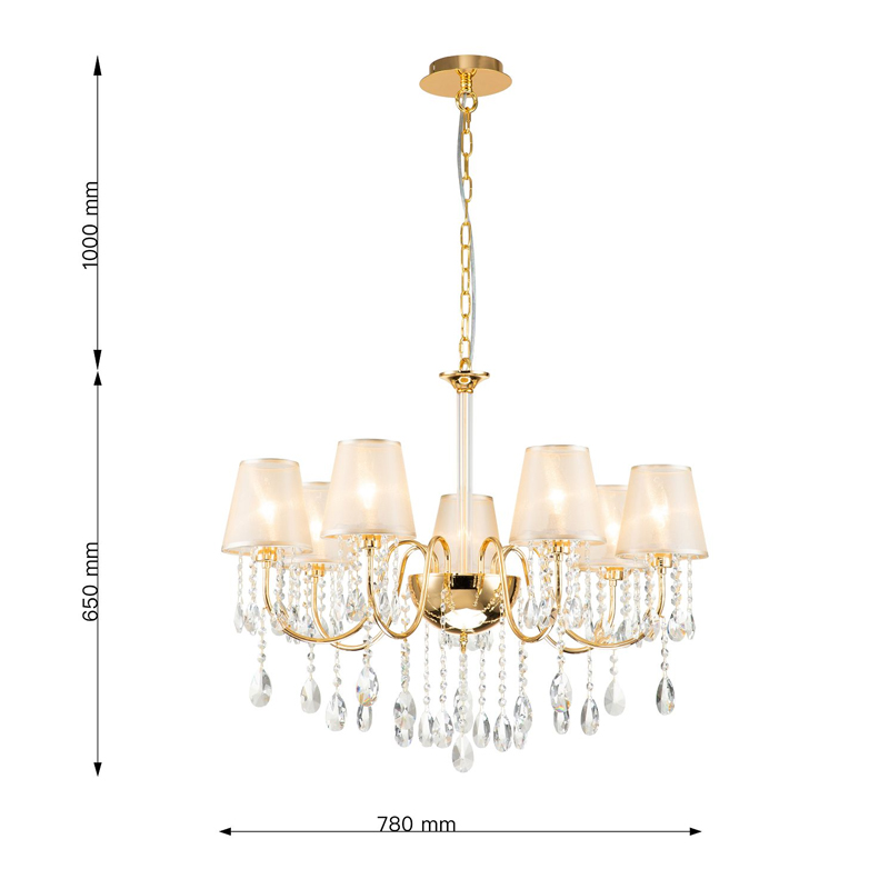 Люстра золотого цвета с хрустальным декором Dainty Light в Тюмени