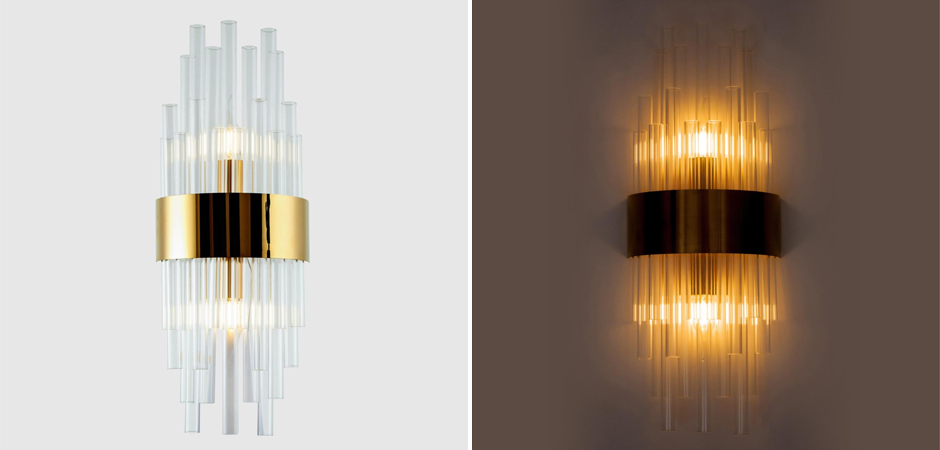 Бра на 2 лампы Flutes Gold Бра на 2 лампы Flutes Gold - Loft-Concept в Тюмени