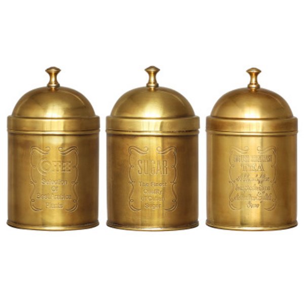 Набор банок Kitchen Canister Sets Brass Латунь Набор банок Kitchen Canister Sets Brass Латунь в Тюмени | Loft Concept