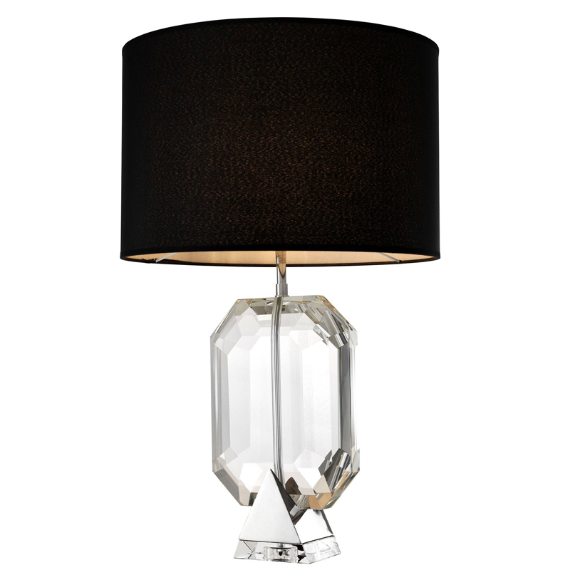 Настольная лампа Eichholtz Table Lamp Emerald Nickel & black Черный Никель Прозрачный Настольная лампа Eichholtz Table Lamp Emerald Nickel & black Черный Никель Прозрачный в Тюмени | Loft Concept
