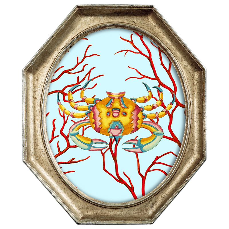Картина Crab in Coral Мульти Золотой Картина Crab in Coral Мульти Золотой в Тюмени | Loft Concept