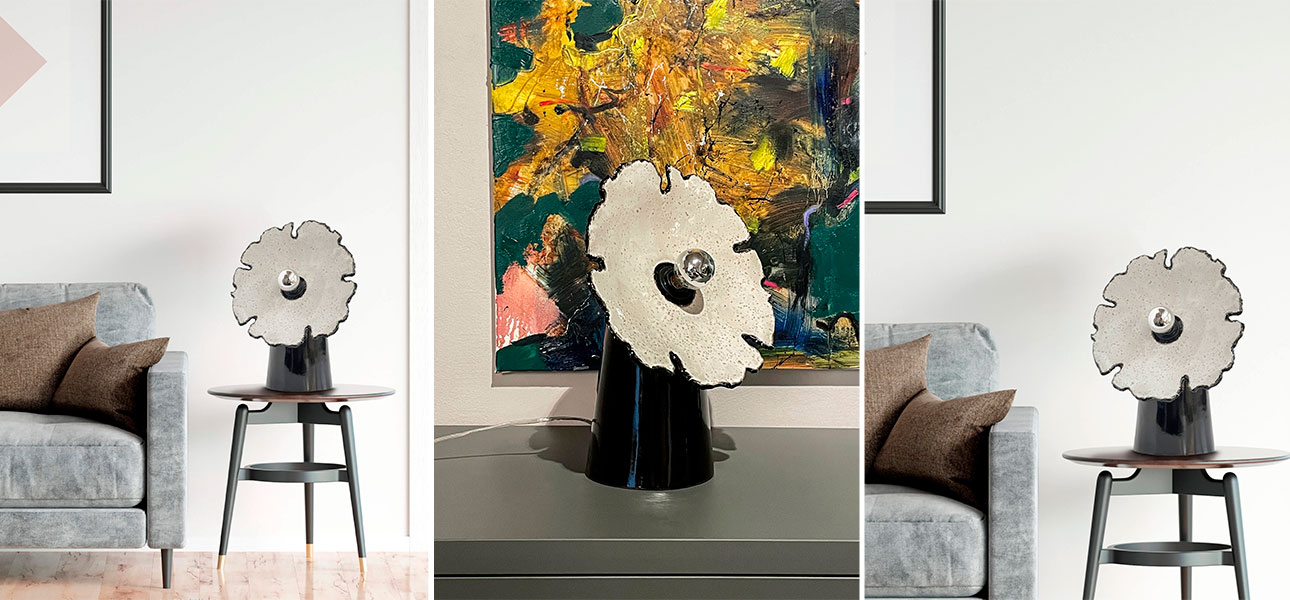 Настольная лампа FLOW medium (чёрный) - фото