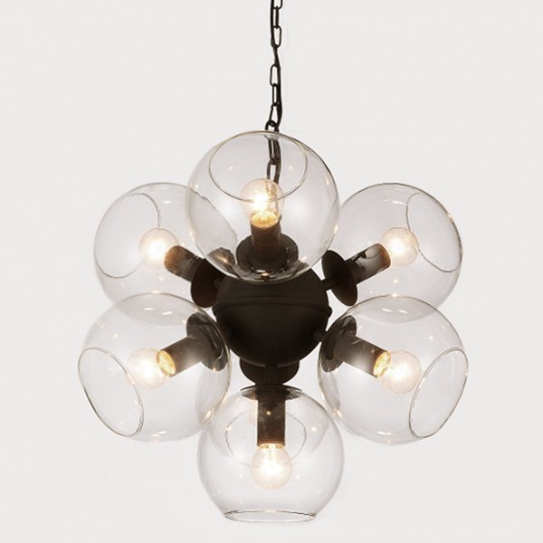Люстра Sphere Cumulus Glass Chandelier 7 Черный Люстра Sphere Cumulus Glass Chandelier 7 Черный в Тюмени | Loft Concept