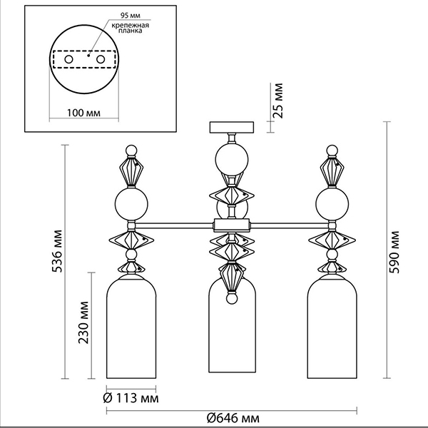 Люстра Iris Glass Chandelier candy 3 chrome Люстра Iris Glass Chandelier candy 3 chrome в Тюмени