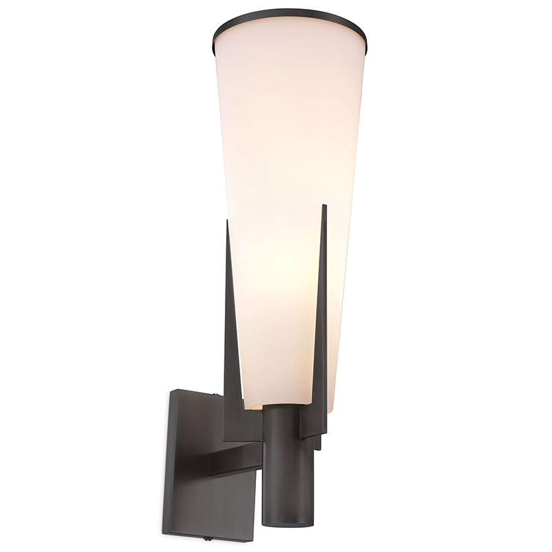 Бра Eichholtz Wall Lamp Dino Bronze Белое матовое стекло Черный Темная бронза Бра Eichholtz Wall Lamp Dino Bronze Белое матовое стекло Черный Темная бронза в Тюмени | Loft Concept