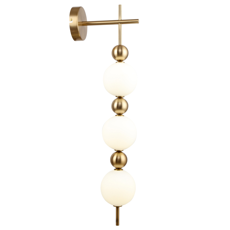 Бра PEARLS SUSPENSION 3 Лампы Белый Латунь Бра PEARLS SUSPENSION 3 Лампы Белый Латунь в Тюмени | Loft Concept
