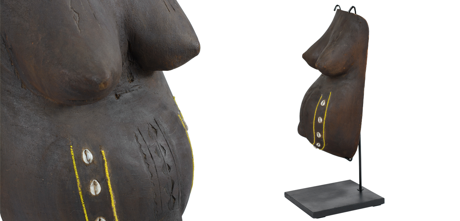 Африканская маска народности Punu, изображающая живот беременной - фото