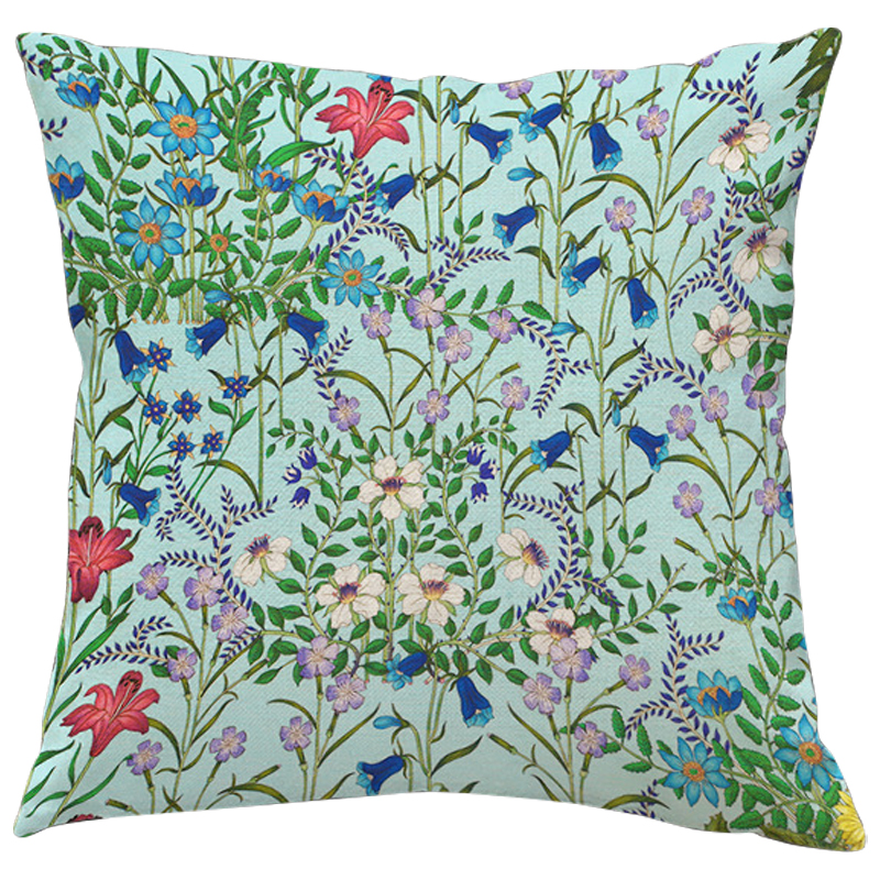Декоративная подушка Стиль Gucci Wildflowers Blue Светло-голубой Мульти Декоративная подушка Стиль Gucci Wildflowers Blue Светло-голубой Мульти в Тюмени | Loft Concept