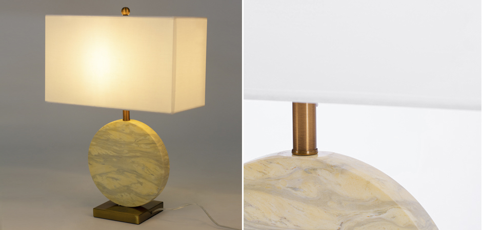 Настольная лампа Lua Grande Table Lamp beige marble Настольная лампа Lua Grande Table Lamp beige marble - Loft-Concept в Тюмени