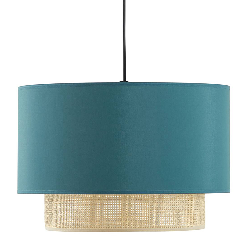 Подвесной светильник Ottar Wicker Turquoise lampshade Бежевый Бирюзовый Подвесной светильник Ottar Wicker Turquoise lampshade Бежевый Бирюзовый в Тюмени | Loft Concept