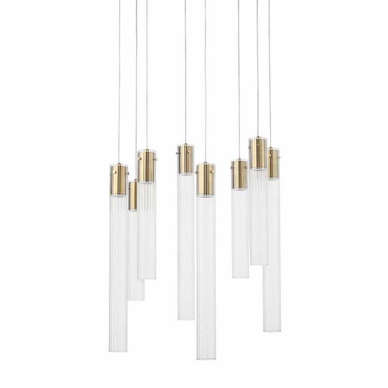 Люстра Jenae Glass Tubes Chandelier 8 Прозрачное Стекло Латунь Люстра Jenae Glass Tubes Chandelier 8 Прозрачное Стекло Латунь в Тюмени | Loft Concept