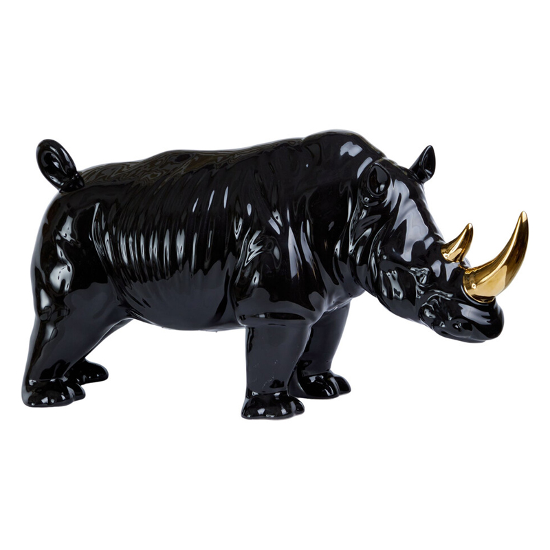 Статуэтка черный носорог с золотыми рогами Golden Horned Black Rhino Черный Золотой Статуэтка черный носорог с золотыми рогами Golden Horned Black Rhino Черный Золотой в Тюмени | Loft Concept